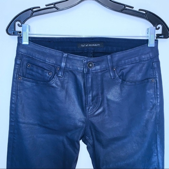 EUC Cult of Individuality Moto Mid Rise Coated Jeans - Picture 4 of 9